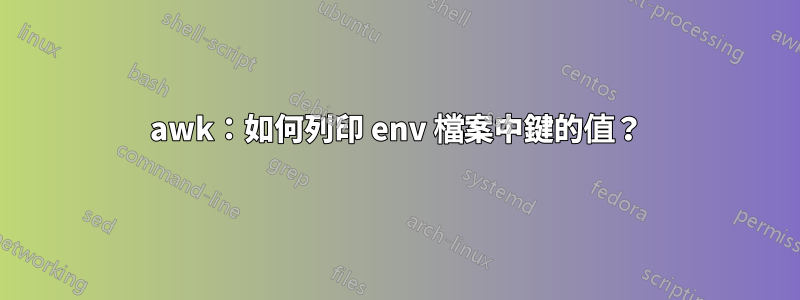 awk：如何列印 env 檔案中鍵的值？