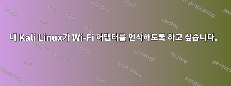 내 Kali Linux가 Wi-Fi 어댑터를 인식하도록 하고 싶습니다. 