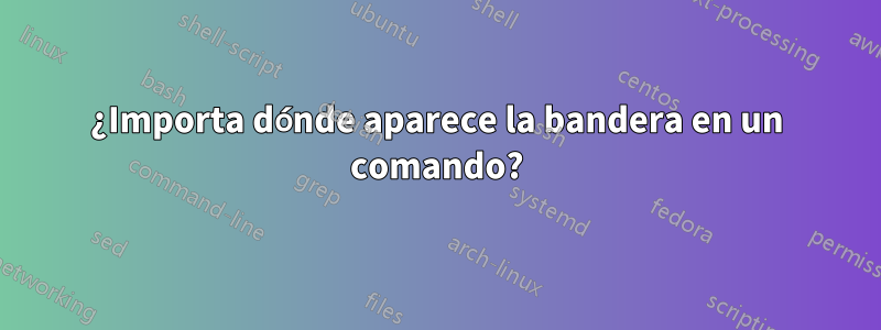 ¿Importa dónde aparece la bandera en un comando?