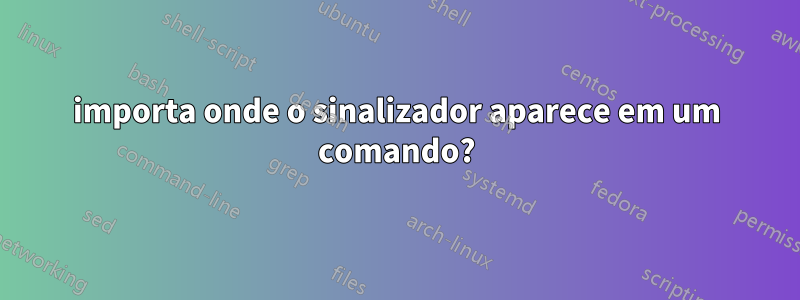 importa onde o sinalizador aparece em um comando?