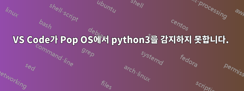 VS Code가 Pop OS에서 python3을 감지하지 못합니다.