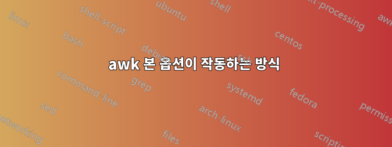 awk 본 옵션이 작동하는 방식