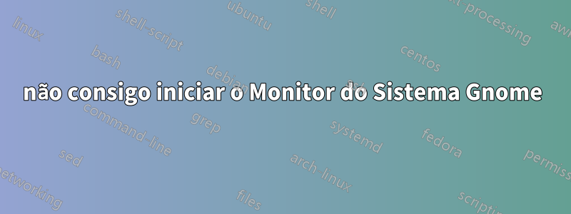 não consigo iniciar o Monitor do Sistema Gnome