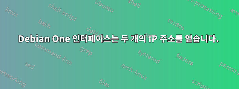 Debian One 인터페이스는 두 개의 IP 주소를 얻습니다.