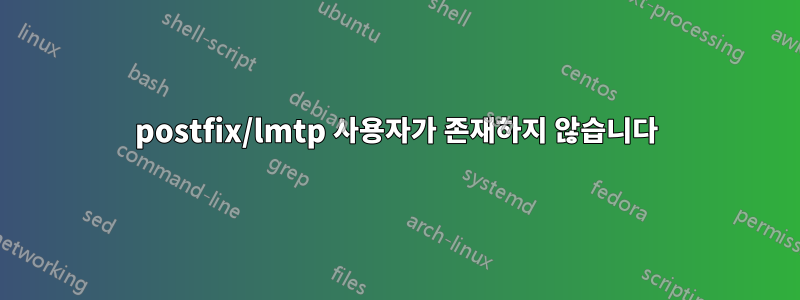 postfix/lmtp 사용자가 존재하지 않습니다