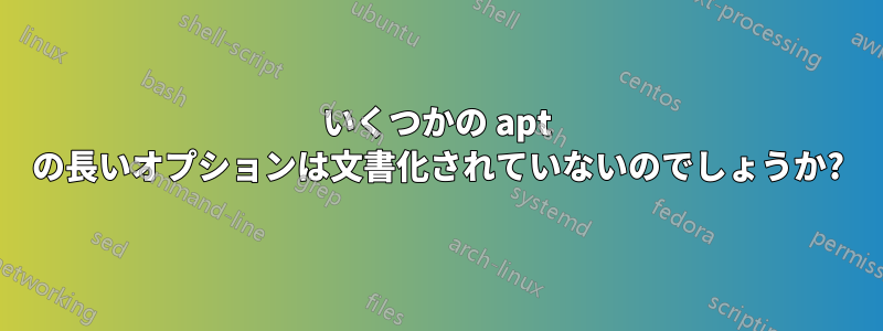 いくつかの apt の長いオプションは文書化されていないのでしょうか?