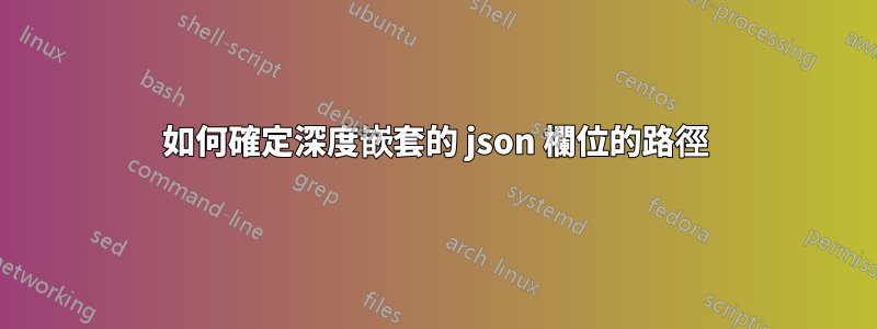 如何確定深度嵌套的 json 欄位的路徑