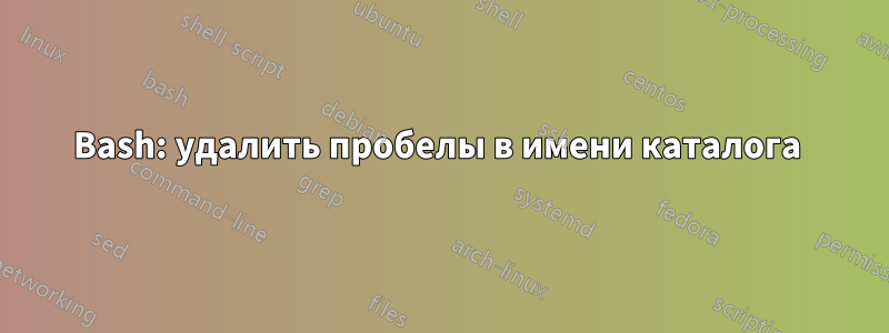 Bash: удалить пробелы в имени каталога 