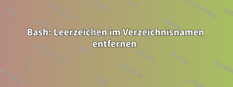 Bash: Leerzeichen im Verzeichnisnamen entfernen 