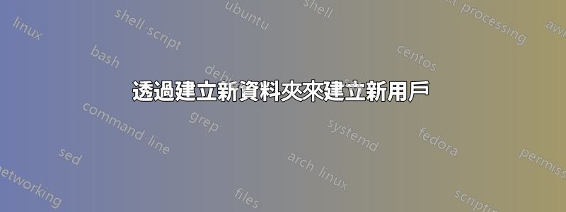 透過建立新資料夾來建立新用戶