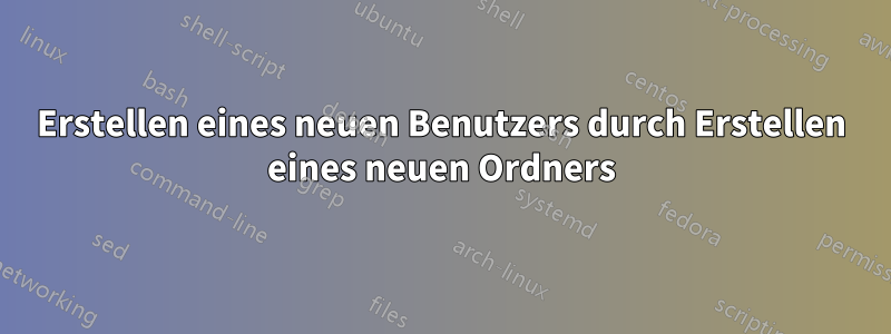Erstellen eines neuen Benutzers durch Erstellen eines neuen Ordners