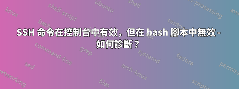 SSH 命令在控制台中有效，但在 bash 腳本中無效 - 如何診斷？