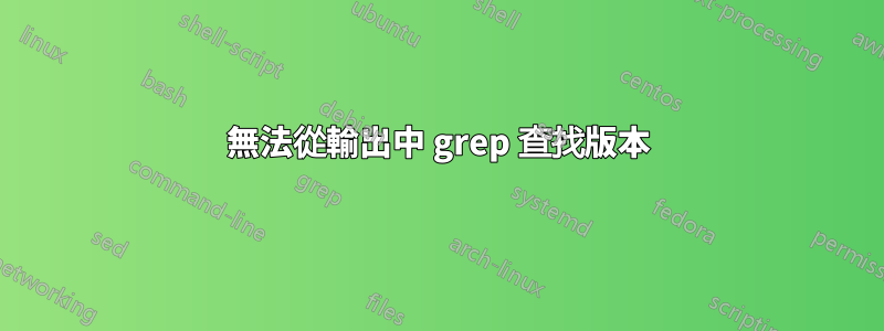 無法從輸出中 grep 查找版本