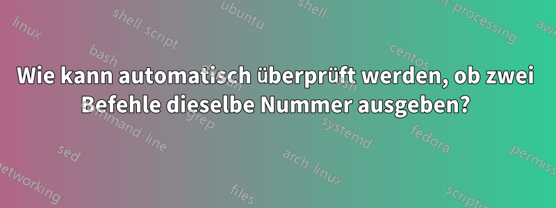 Wie kann automatisch überprüft werden, ob zwei Befehle dieselbe Nummer ausgeben?