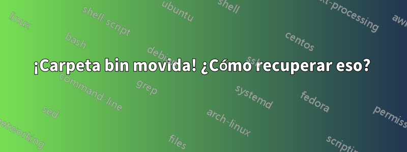 ¡Carpeta bin movida! ¿Cómo recuperar eso?