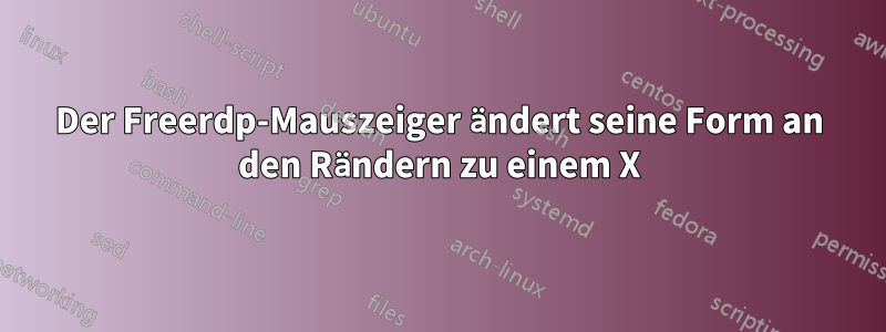 Der Freerdp-Mauszeiger ändert seine Form an den Rändern zu einem X