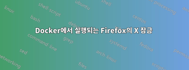Docker에서 실행되는 Firefox의 X 잠금
