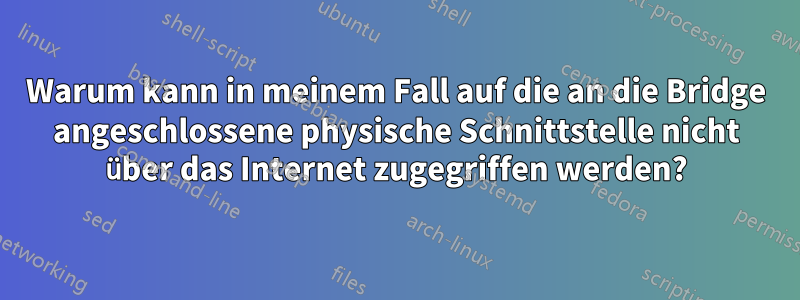 Warum kann in meinem Fall auf die an die Bridge angeschlossene physische Schnittstelle nicht über das Internet zugegriffen werden?