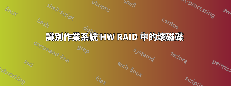 識別作業系統 HW RAID 中的壞磁碟