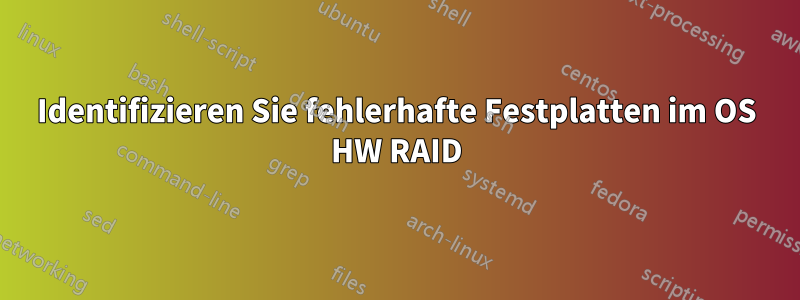 Identifizieren Sie fehlerhafte Festplatten im OS HW RAID