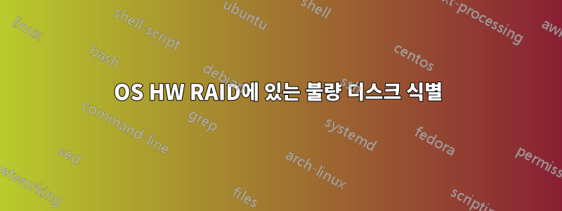 OS HW RAID에 있는 불량 디스크 식별