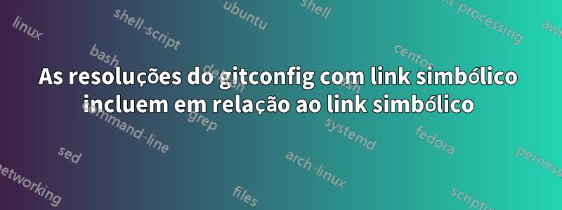 As resoluções do gitconfig com link simbólico incluem em relação ao link simbólico