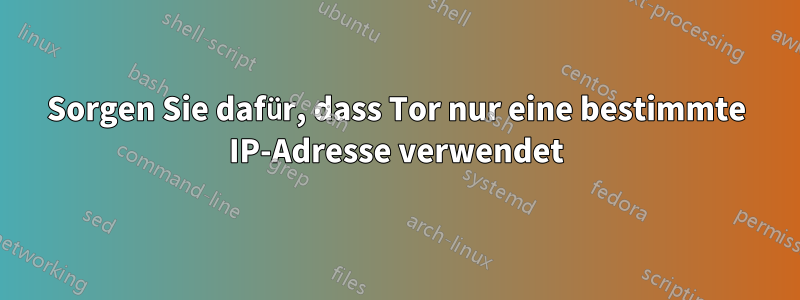 Sorgen Sie dafür, dass Tor nur eine bestimmte IP-Adresse verwendet