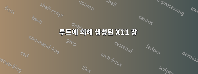 루트에 의해 생성된 X11 창