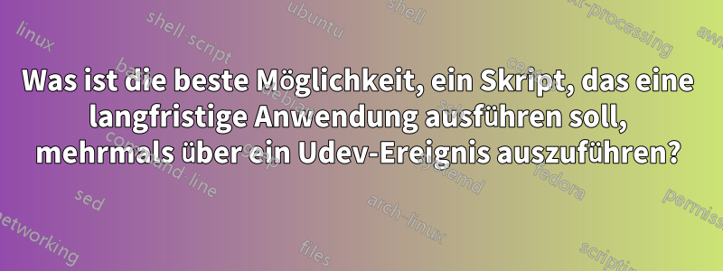 Was ist die beste Möglichkeit, ein Skript, das eine langfristige Anwendung ausführen soll, mehrmals über ein Udev-Ereignis auszuführen?
