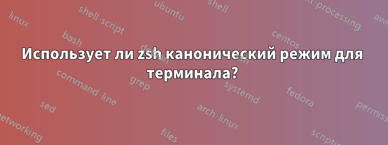 Использует ли zsh канонический режим для терминала?