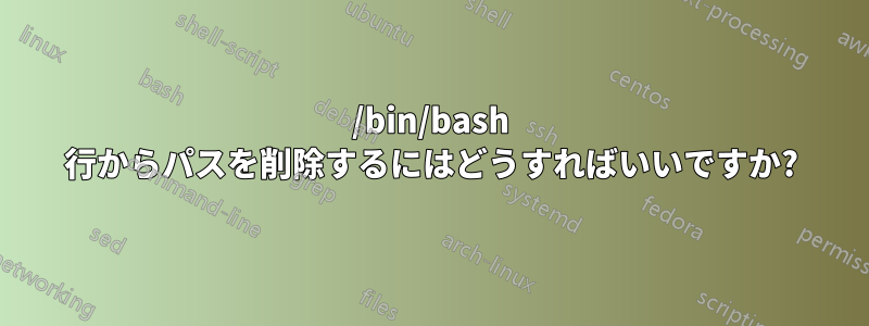 /bin/bash 行からパスを削除するにはどうすればいいですか?