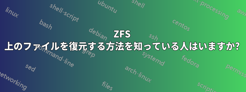ZFS 上のファイルを復元する方法を知っている人はいますか?