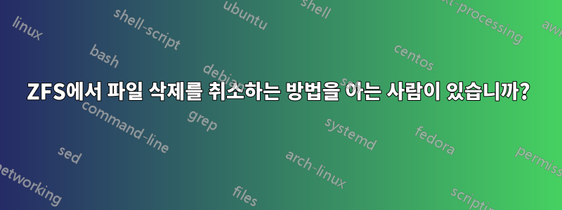 ZFS에서 파일 삭제를 취소하는 방법을 아는 사람이 있습니까?