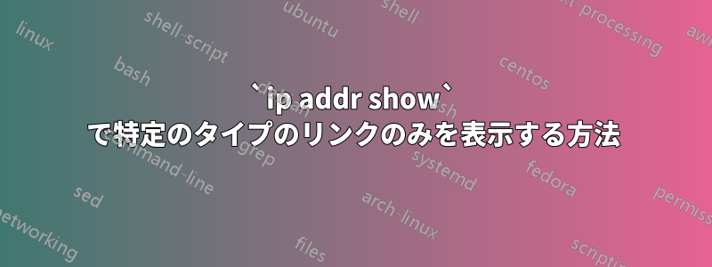 `ip addr show` で特定のタイプのリンクのみを表示する方法