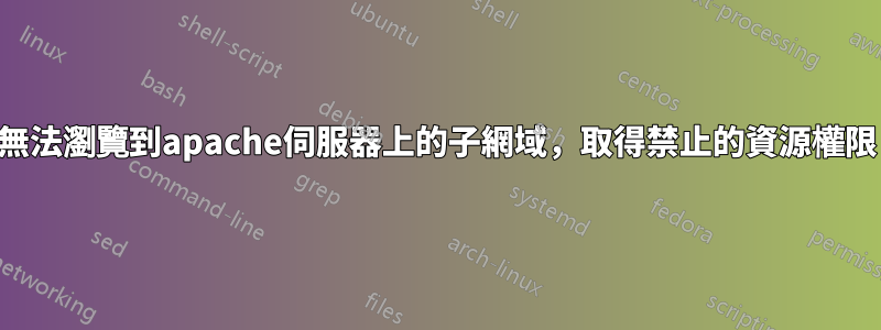 無法瀏覽到apache伺服器上的子網域，取得禁止的資源權限