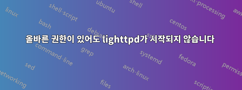 올바른 권한이 있어도 lighttpd가 시작되지 않습니다