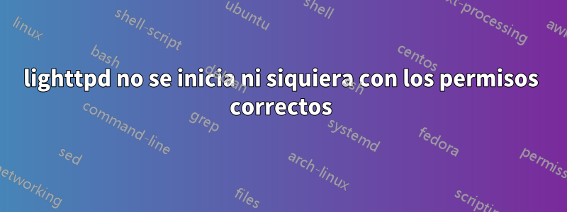 lighttpd no se inicia ni siquiera con los permisos correctos