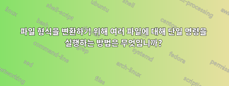 파일 형식을 변환하기 위해 여러 파일에 대해 단일 명령을 실행하는 방법은 무엇입니까?