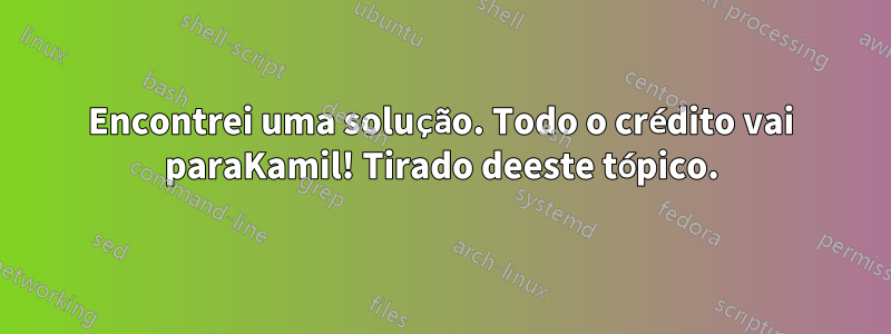 Encontrei uma solução. Todo o crédito vai paraKamil! Tirado deeste tópico.