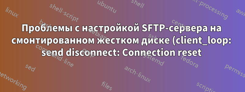 Проблемы с настройкой SFTP-сервера на смонтированном жестком диске (client_loop: send disconnect: Connection reset)