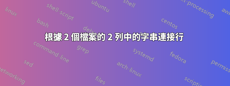根據 2 個檔案的 2 列中的字串連接行
