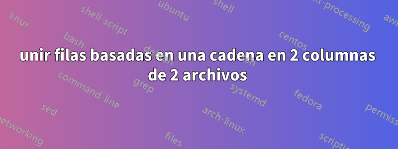 unir filas basadas en una cadena en 2 columnas de 2 archivos