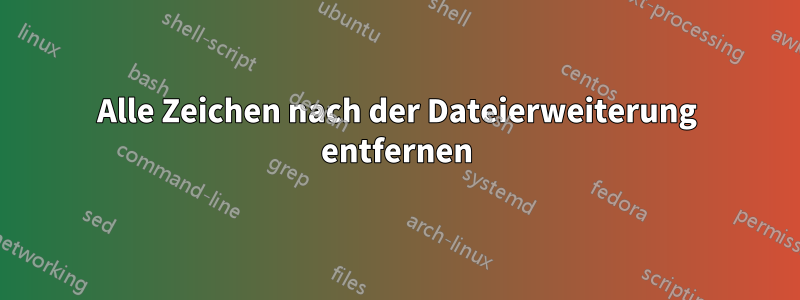 Alle Zeichen nach der Dateierweiterung entfernen