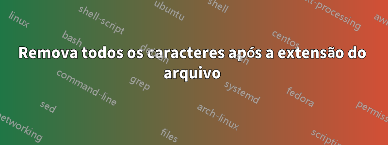 Remova todos os caracteres após a extensão do arquivo