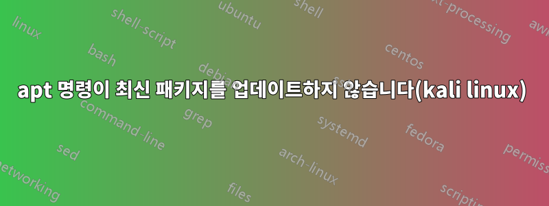 apt 명령이 최신 패키지를 업데이트하지 않습니다(kali linux)