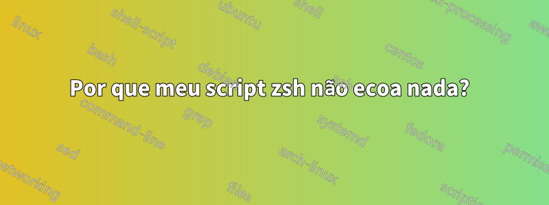 Por que meu script zsh não ecoa nada? 
