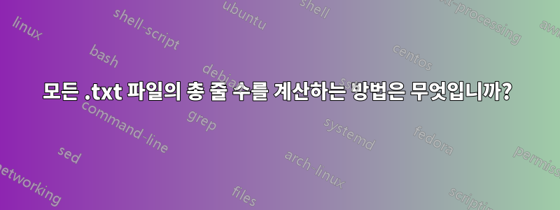 모든 .txt 파일의 총 줄 수를 계산하는 방법은 무엇입니까?