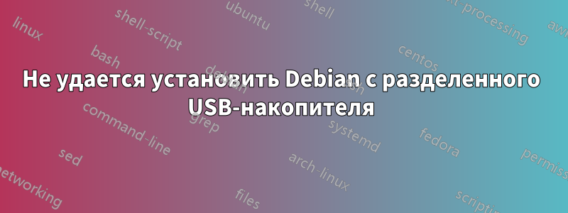Не удается установить Debian с разделенного USB-накопителя