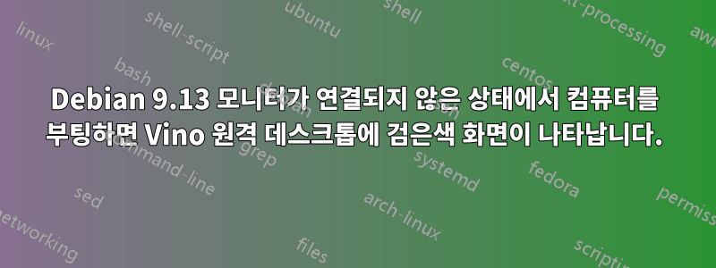 Debian 9.13 모니터가 연결되지 않은 상태에서 컴퓨터를 부팅하면 Vino 원격 데스크톱에 검은색 화면이 나타납니다.