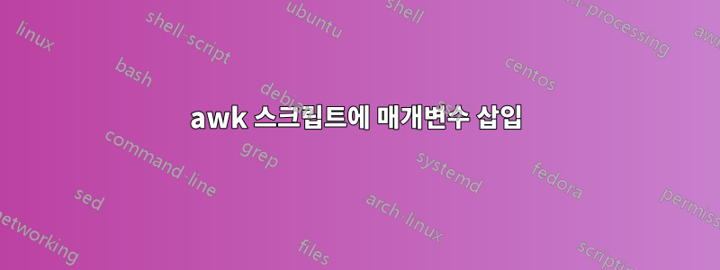 awk 스크립트에 매개변수 삽입